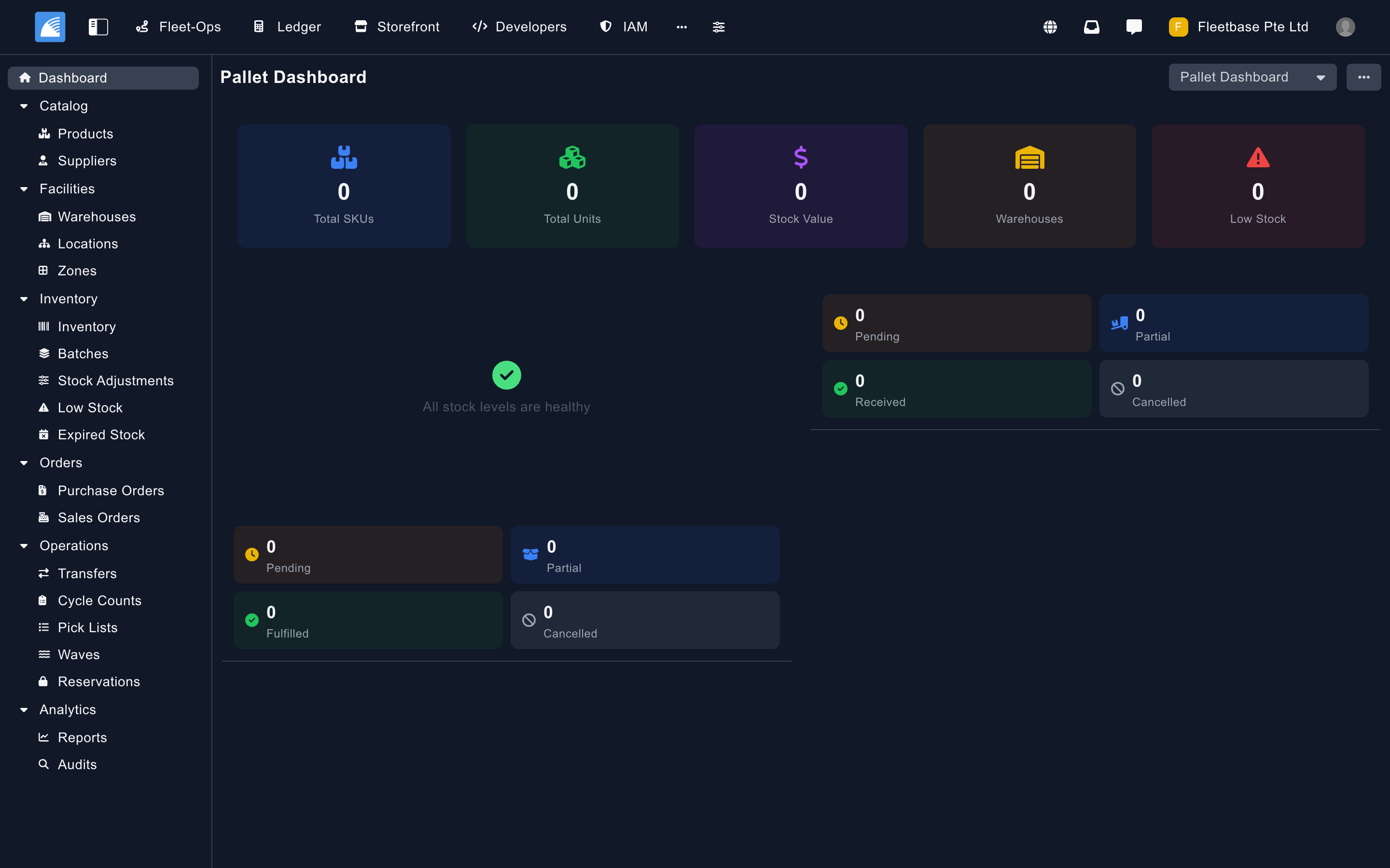 Pallet warehouse management and inventory tracking interface (beta)